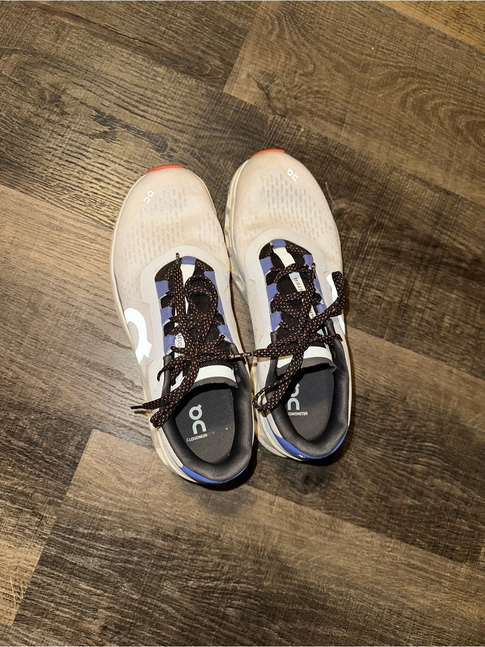 On Running Kids Sneakers in Light Gray with Blue and Orange Accents